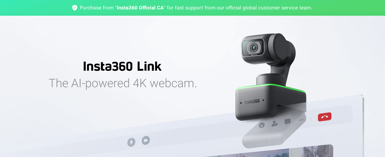 Insta360 Link - PTZ 4K Webcam with 1/2