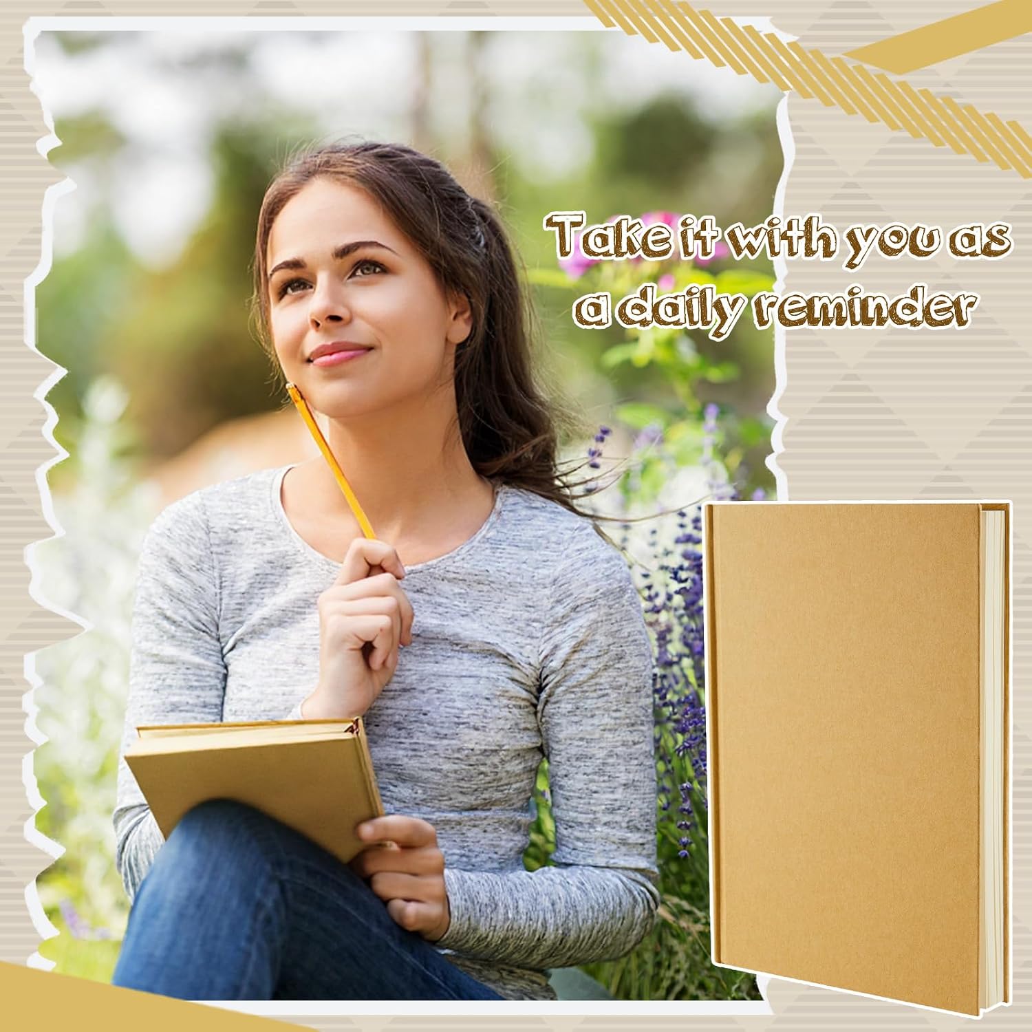 Henoyso 40 Pcs Blank Notebooks Journals Bulk 100 Sheets/200 Pages Unlined Craft Notebooks Kraft Sketchbooks Hardcover for Writing Drawing for Gifts Students School Office (8.3x5.7 Inch,Kraft)