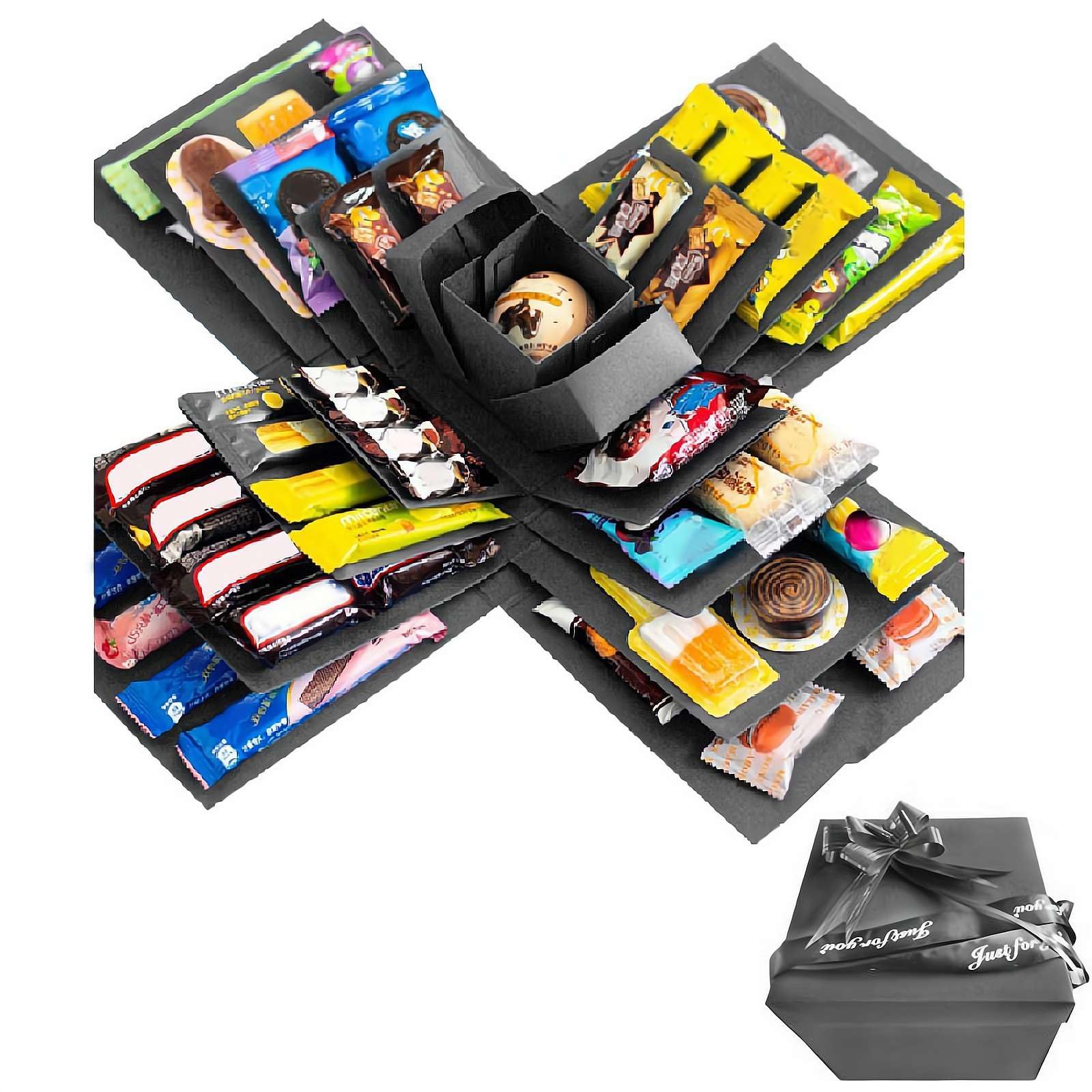 5-Layer And Explosion Gift Box,Snack Explosion Box, Scrapbooking f For Gift Explosions Boxes,Surprise Boxes with Bow Ribbon,Creative Surprise Container‌ for Anniversary Festival Record Memories