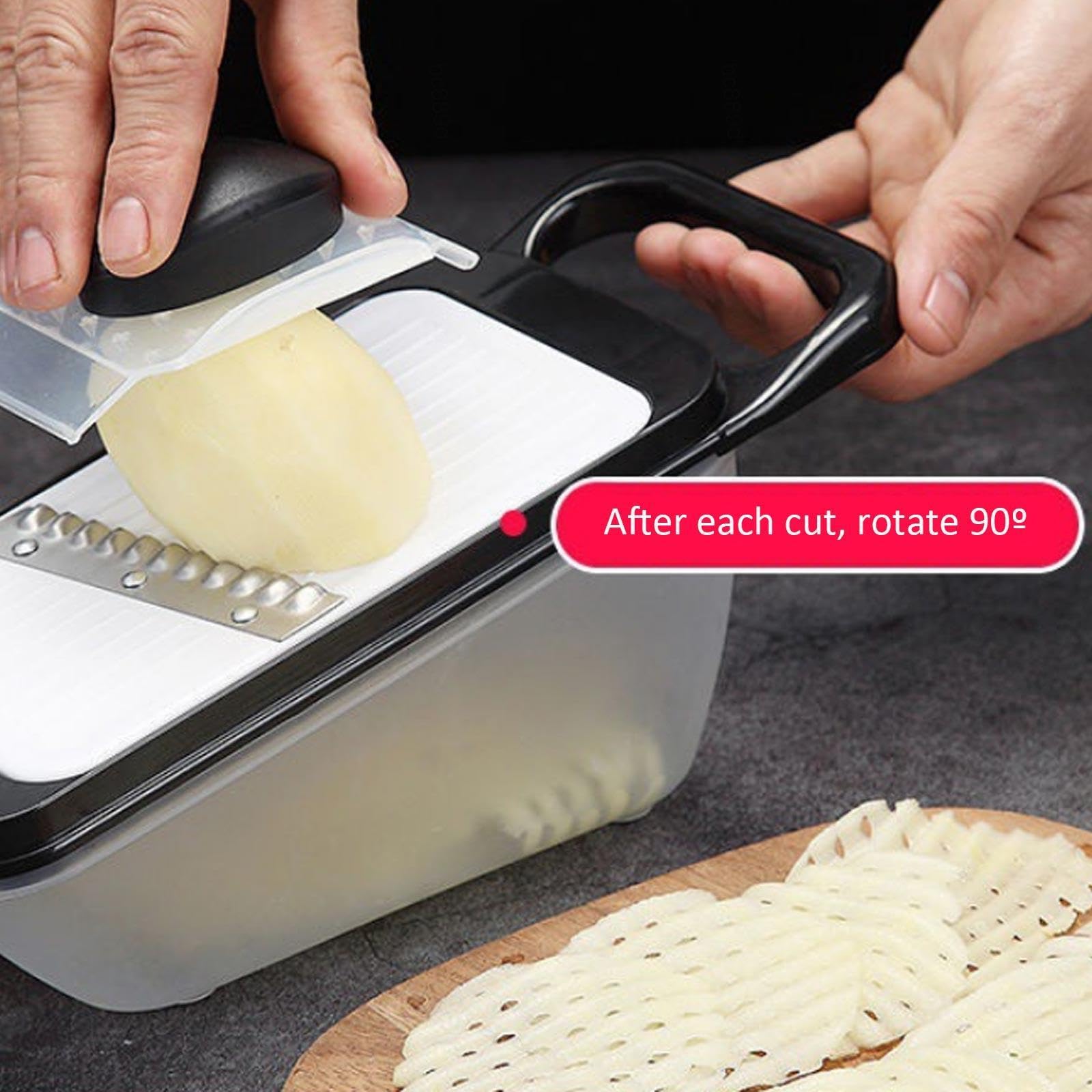 Rallador Hogar Multifuncional Cortador De Verduras Rebanador Rallador Rábano Patata Trituradas Cocina Cortar Verduras,Blue-25×11×10cm/9.84×4.33×3.93in/4011