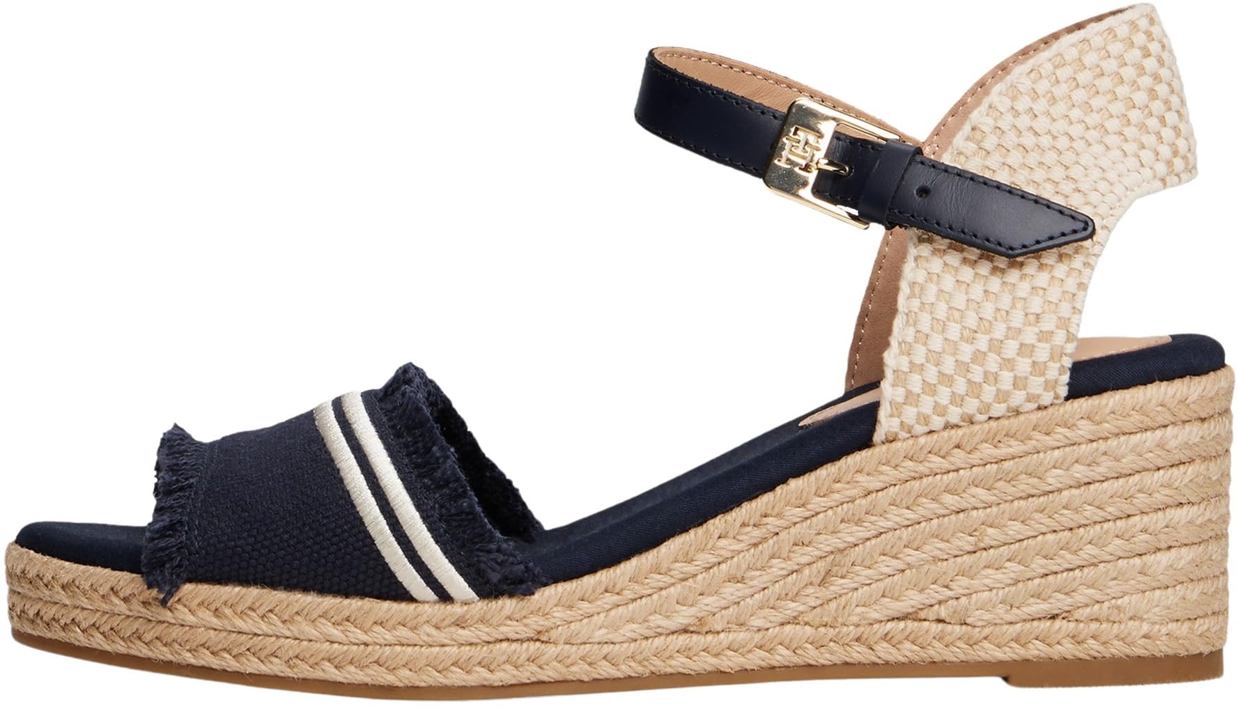 Tommy Hilfiger Damen Wedge Espadrilles Fringe Canvas mit Keilabsatz