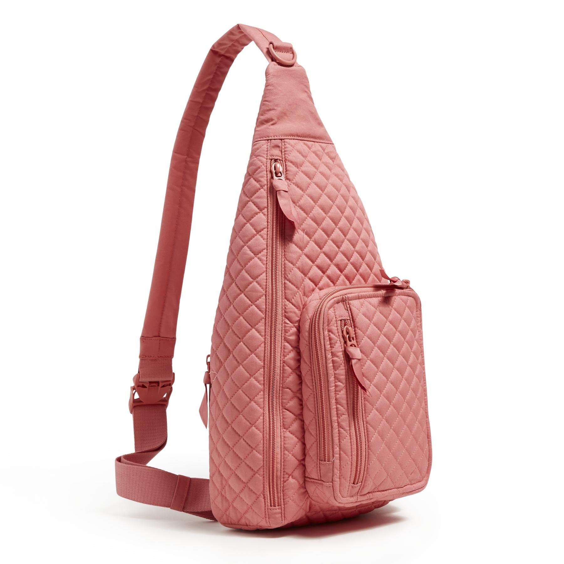 Vera BradleyWomen's Cotton Sling Backpack, Terra Cotta Rose - Recycled Cotton, One Size