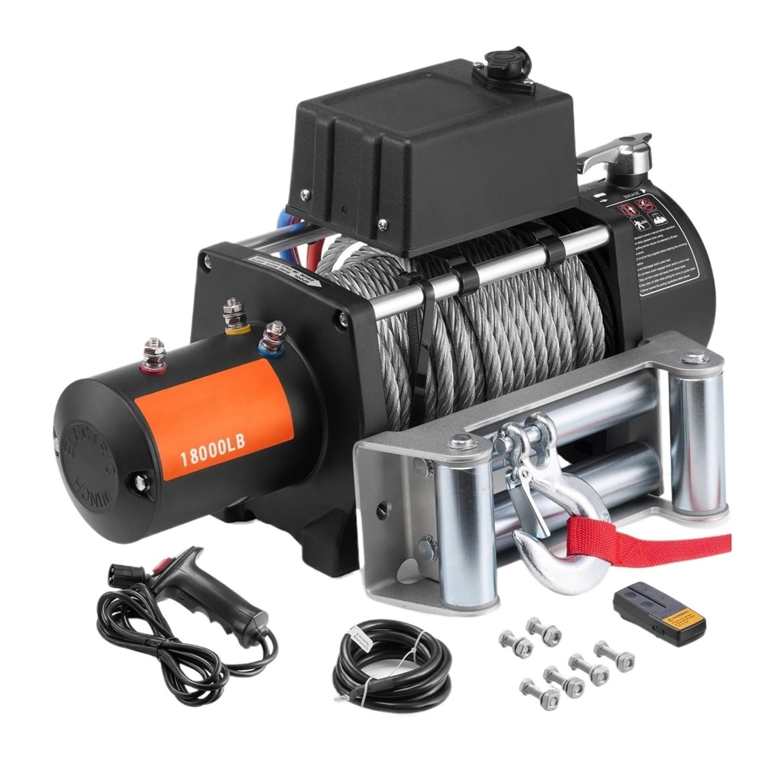 Torno Eléctrico Del Cable De Acero Camión Coche 18000lbs Con Control Remoto Inalámbrico La Cuerda Alambre Los 85ft Herramienta Elevadora Eléctrica