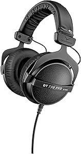 beyerdynamic DT 770 PRO 32 Ohm Over-Ear Headphones in Black. Enclosed Design, Wired for Professional Sound in The Studio and on Mobile Devices Such as Tablets and Smartphones