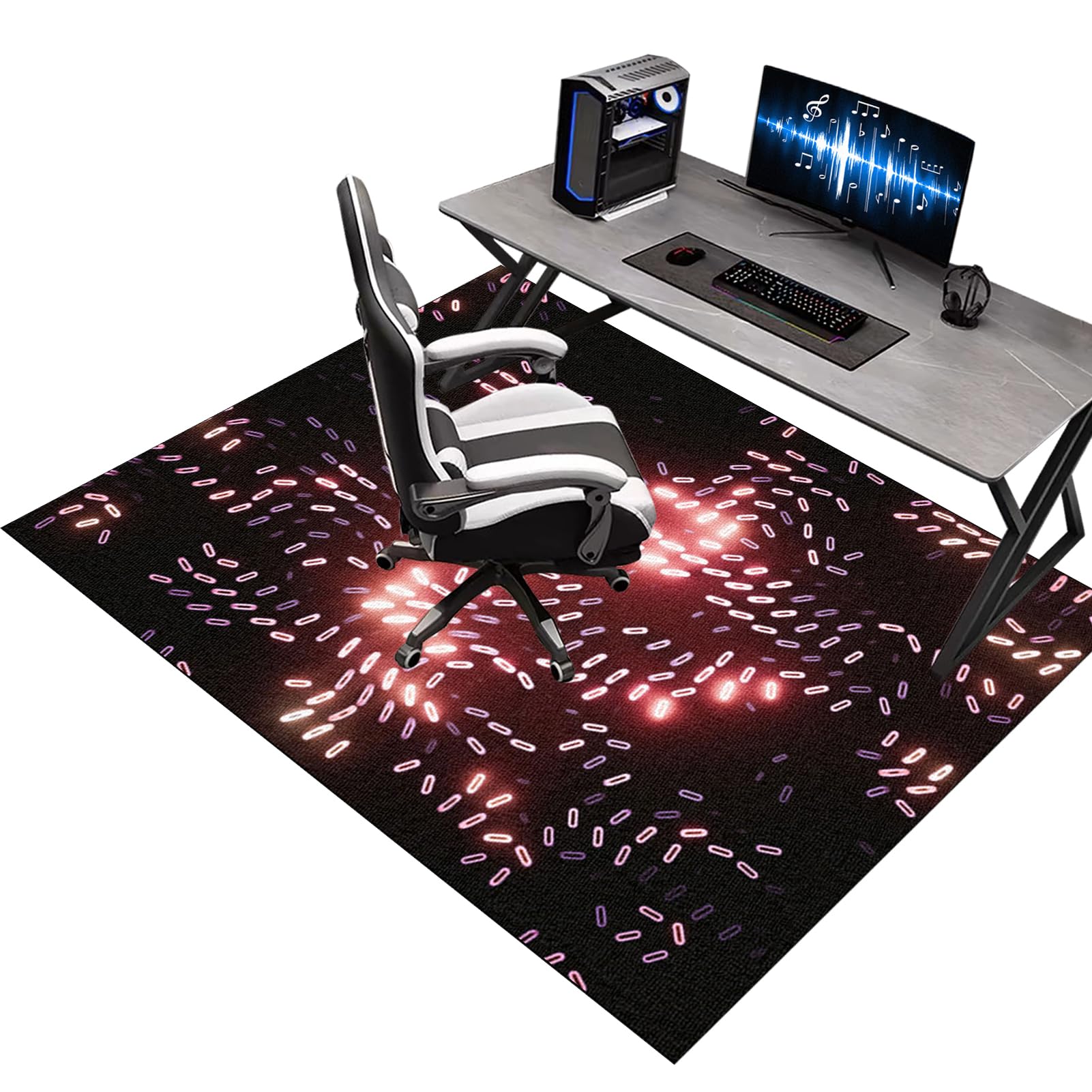 Desk Chair Protector Carpet, Gaming Chair Mat for Carpet Floor, Office Chair Mat for Carpeted Floor, Non-slip Hardwood Floor Chair Mat, Floor Protector for Rolling Chairs, Chair Underlay 100 x 120 cm