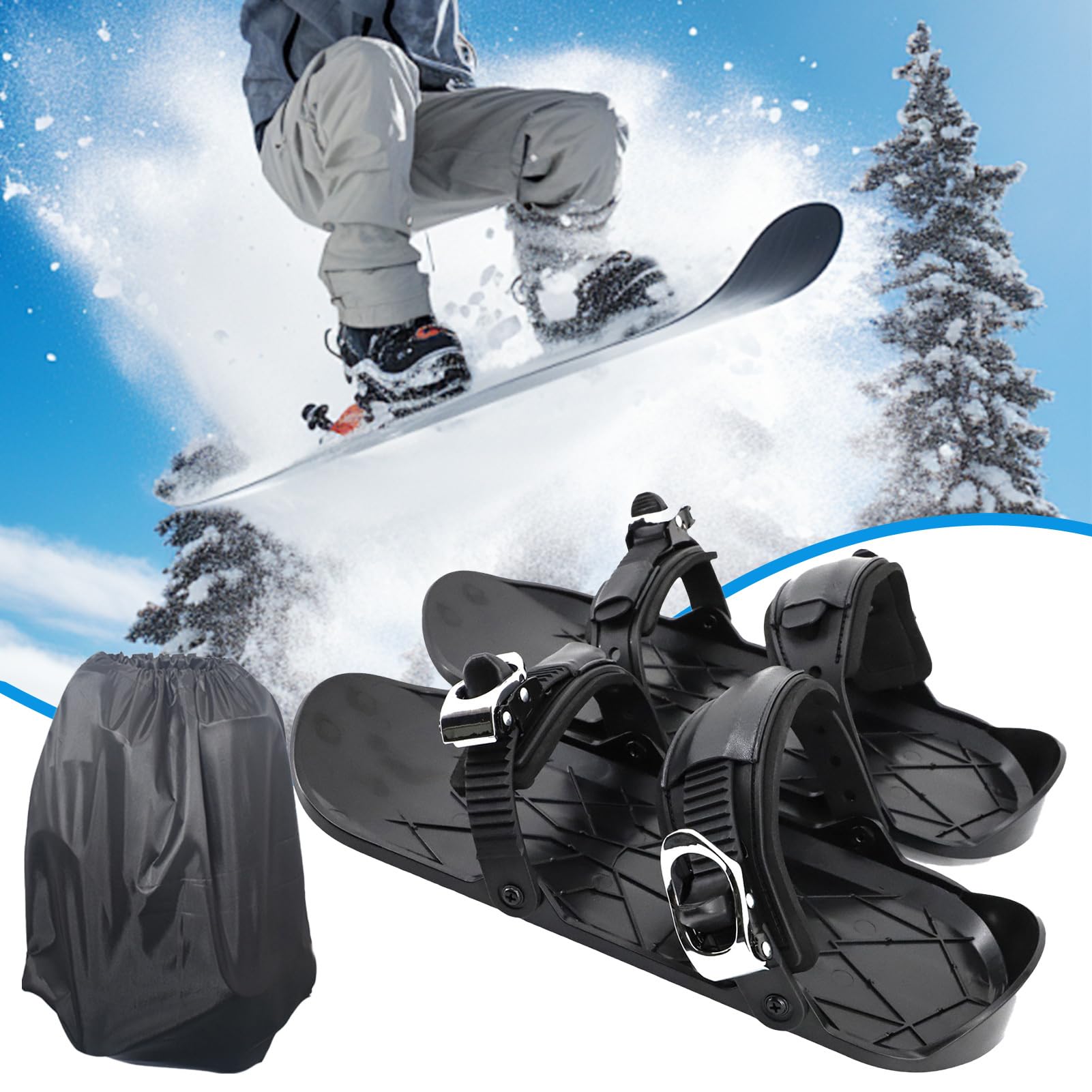 Ski Skates | Invierno Corto Patines Esquí Zapatos Para Exterior - Botas de nieve deportivas antideslizantes para principiantes, viajes, adultos, avanzados, hombres, atletas y