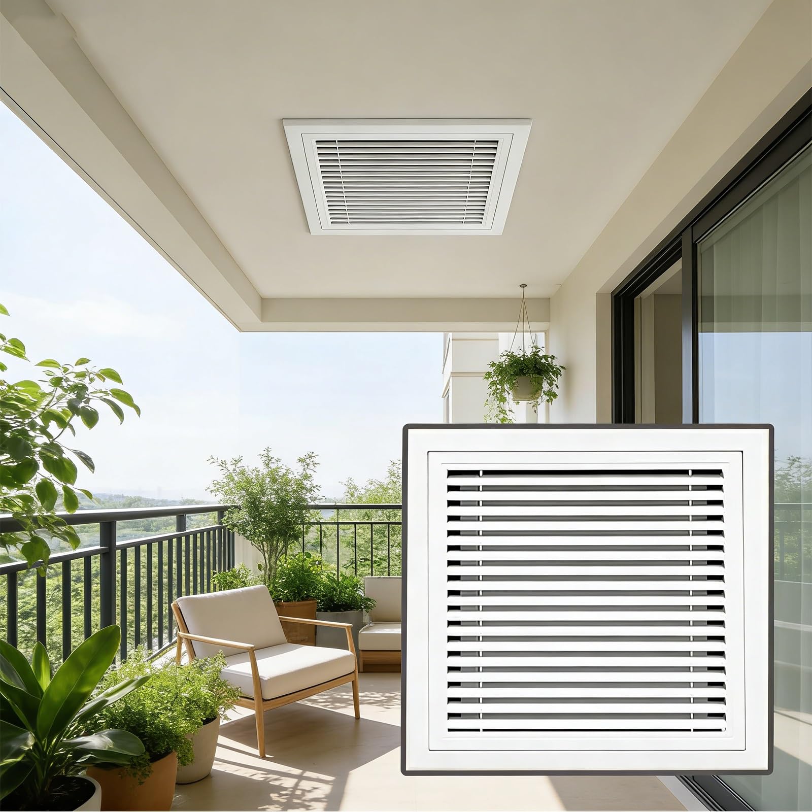 Weißes, 40,6 x 116,8 cm großes, tiefes vertikales Klimaanlagen-Rückluftgitter – Lüftungsgitter für Decke oder Wand – abnehmbare Tür, einfache Montage für Kaltluftansaugung, Zubehör für Klima