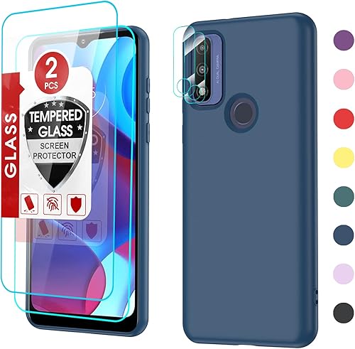 LeYi Funda para Motorola G Pure Funda para teléfono Moto Pure G con 2 unidades Protector de pantalla de vidrio templado y protector de lente de