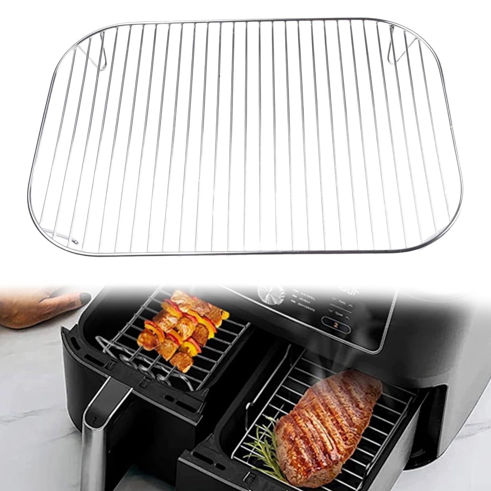 Smoke Rack, Stainless Oven Grill Rack For OG701 OG75 Air Fryer Drying Grilling Rack Fit Large Baking Tray for Cake/Meat/Bread