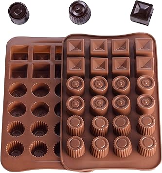 Chocolate Mold Set of 3,Baking Silicone Mold Tool Different Shapes Praline Shapes Non-Stick Jelly Making DIY for Chocolates Candy Cake Decoration