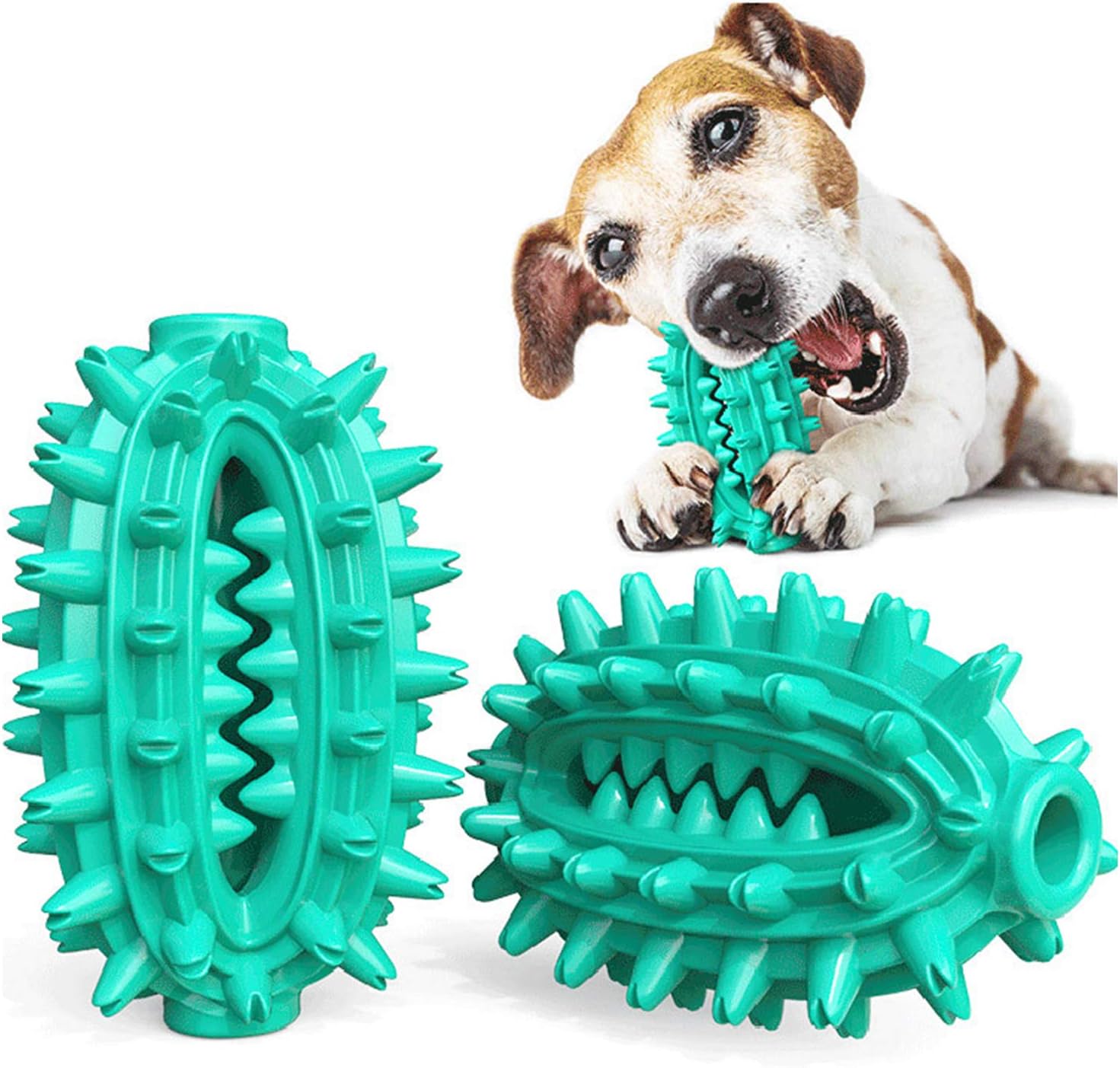 CEESC Dog Toothbrush Chew Toys, Durable Dog Toy Bite-Resistant Cactus Molar Ball, All-Round Cleaning Dog Dental Care Brushing Ball Toy…