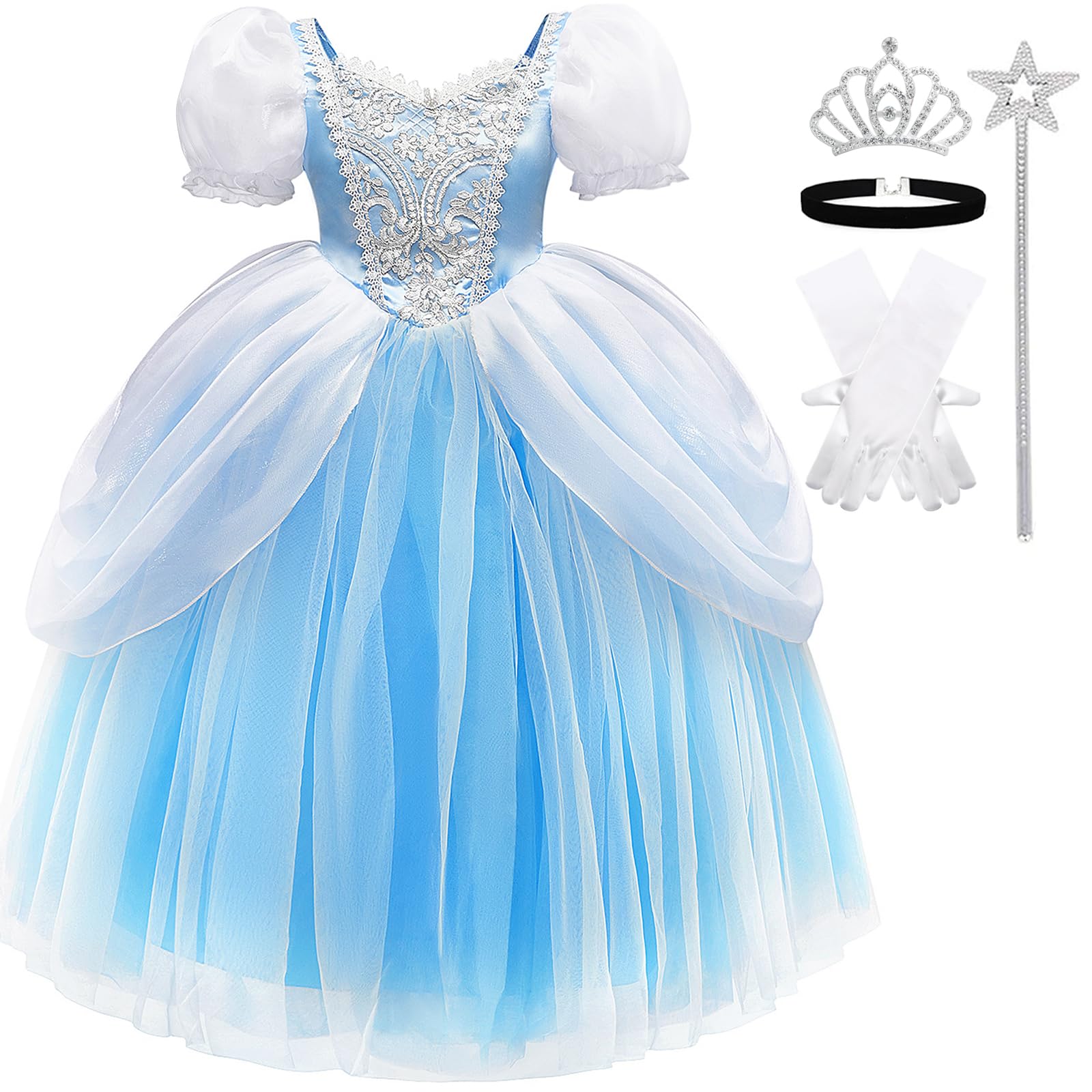 TYHTYM Princess Cosplay Costume Girls Dress Up Fancy Gown Toddler Holiday Birthday Party