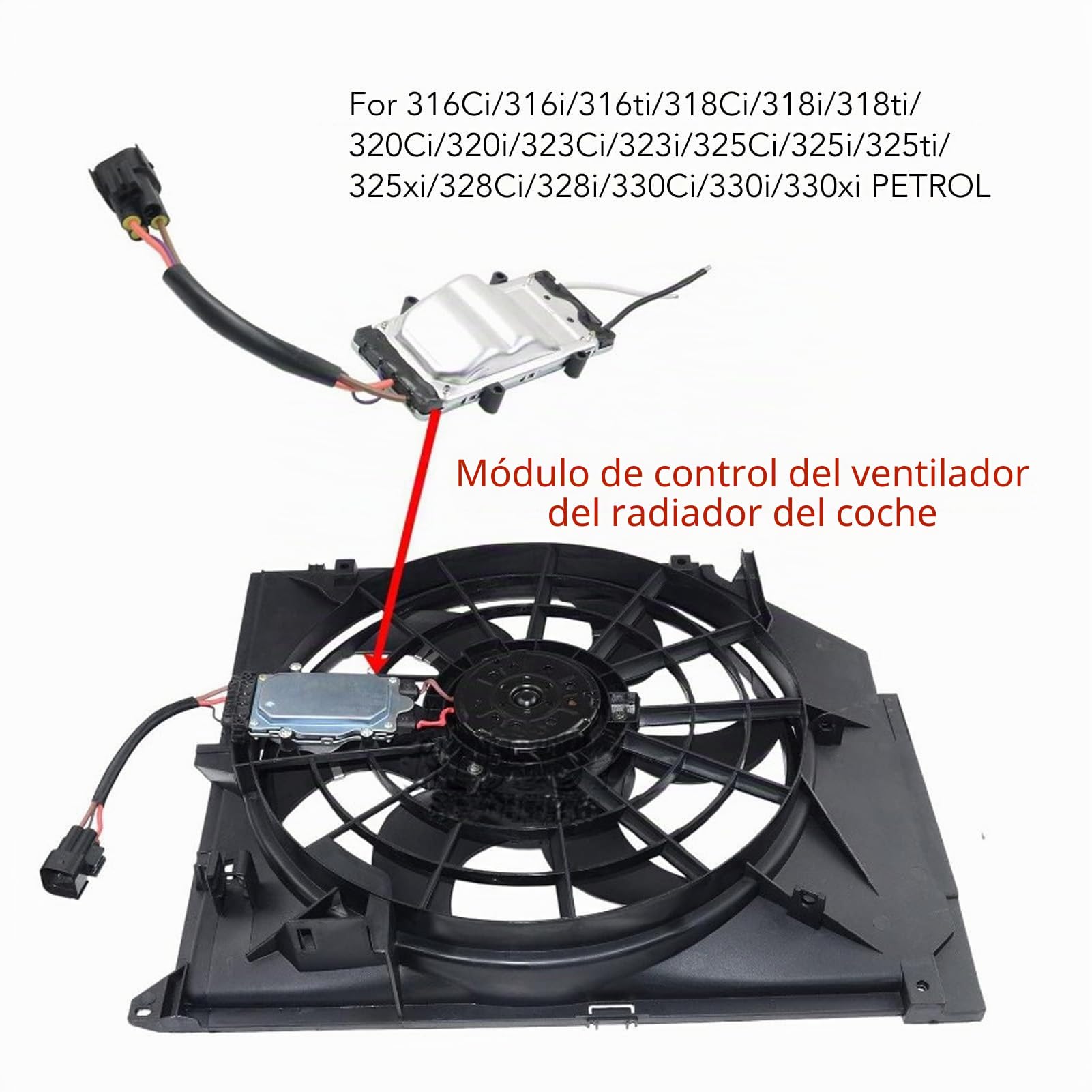 Módulo de Control del Ventilador del Radiador para Serie 3 E46 1998 a 2006, Fácil Instalación, Control Preciso, Ahorro de Energía, OE 1137328080, 69226701, 17427525508, 7525508,