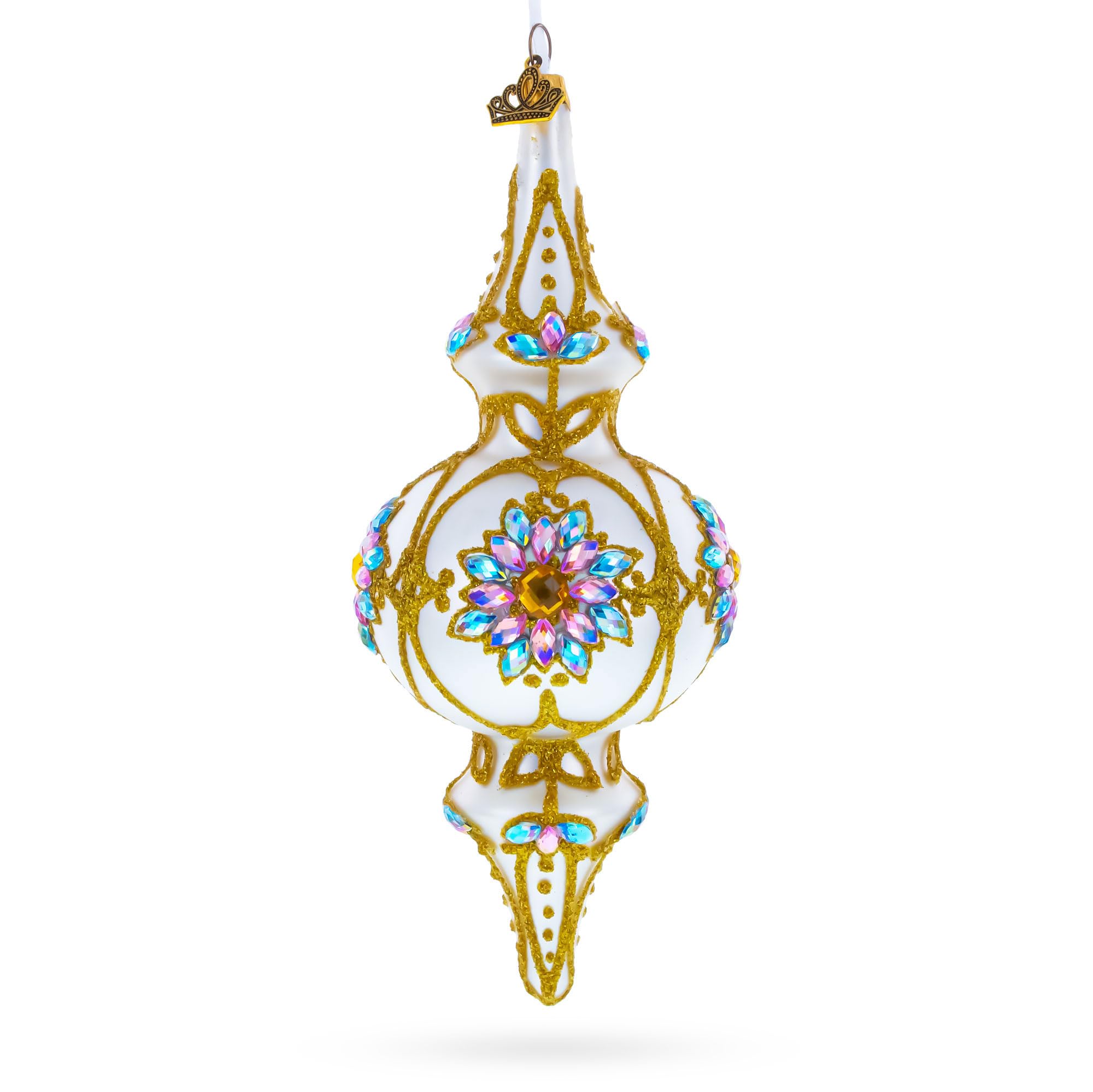 Ornement de Noël baroque en verre nacré pour illuminer vos souvenirs
