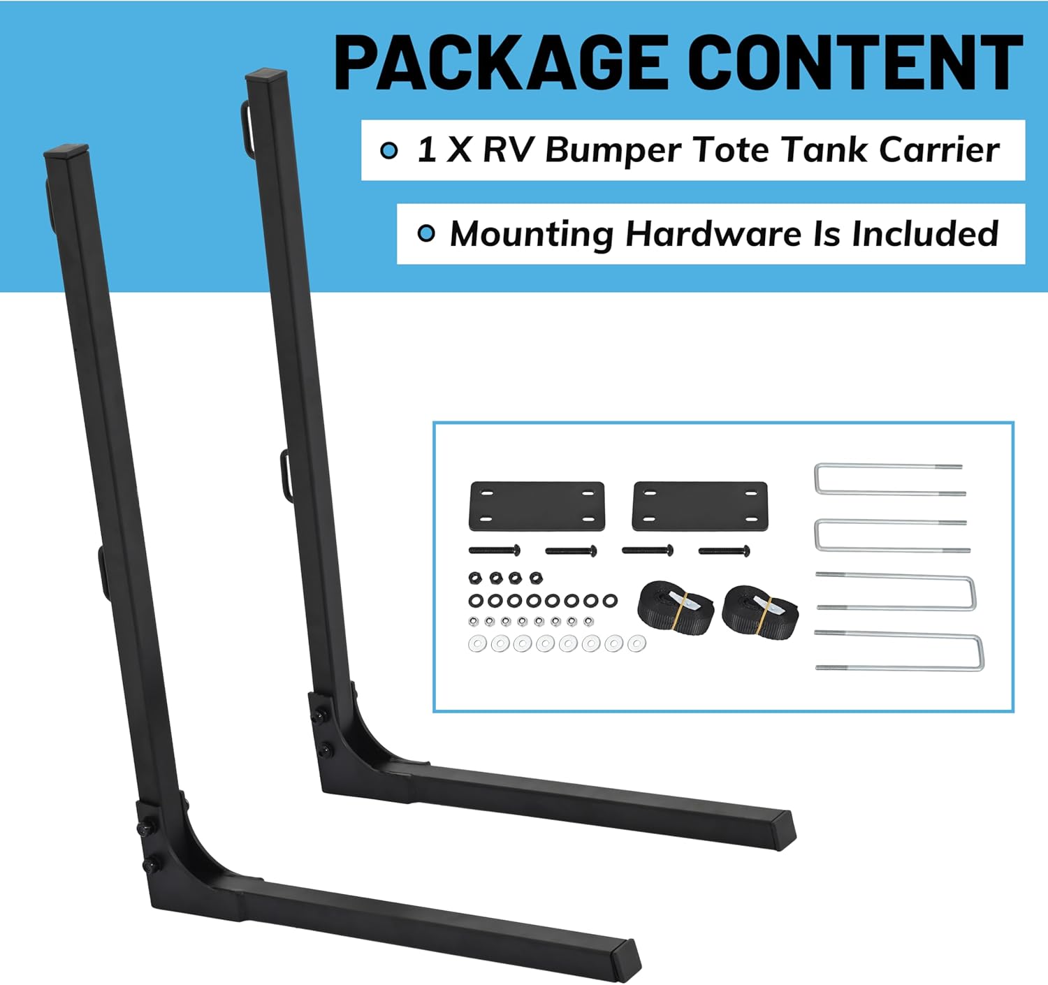 New RV Bumper Mount Tote Tank Carrier Secure Tank in Place