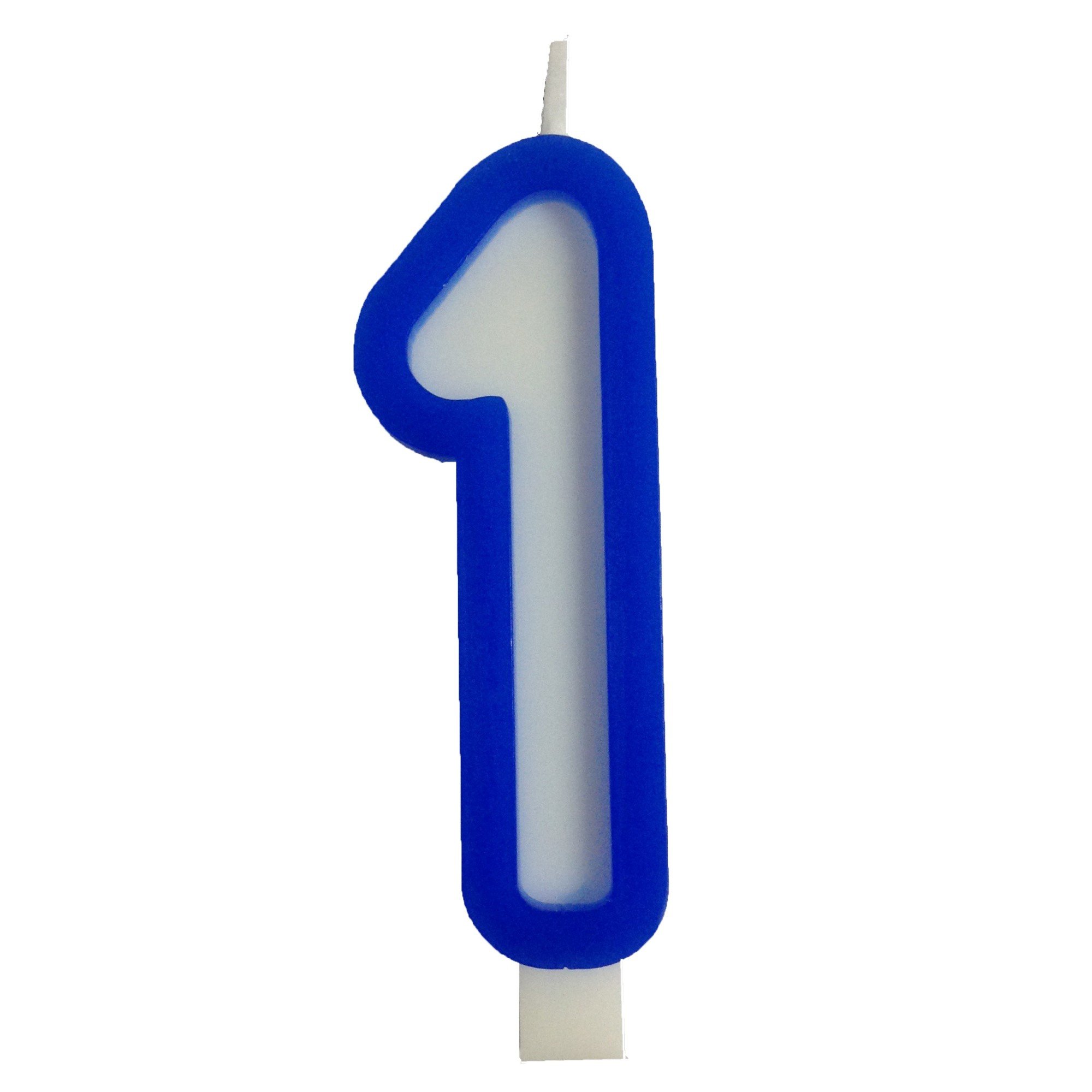 FuncartBlue and White Numerical 1 Style Candle for 1st Birthday Decoration/Cake Topper,Cake Decoration,Birthday Decoration