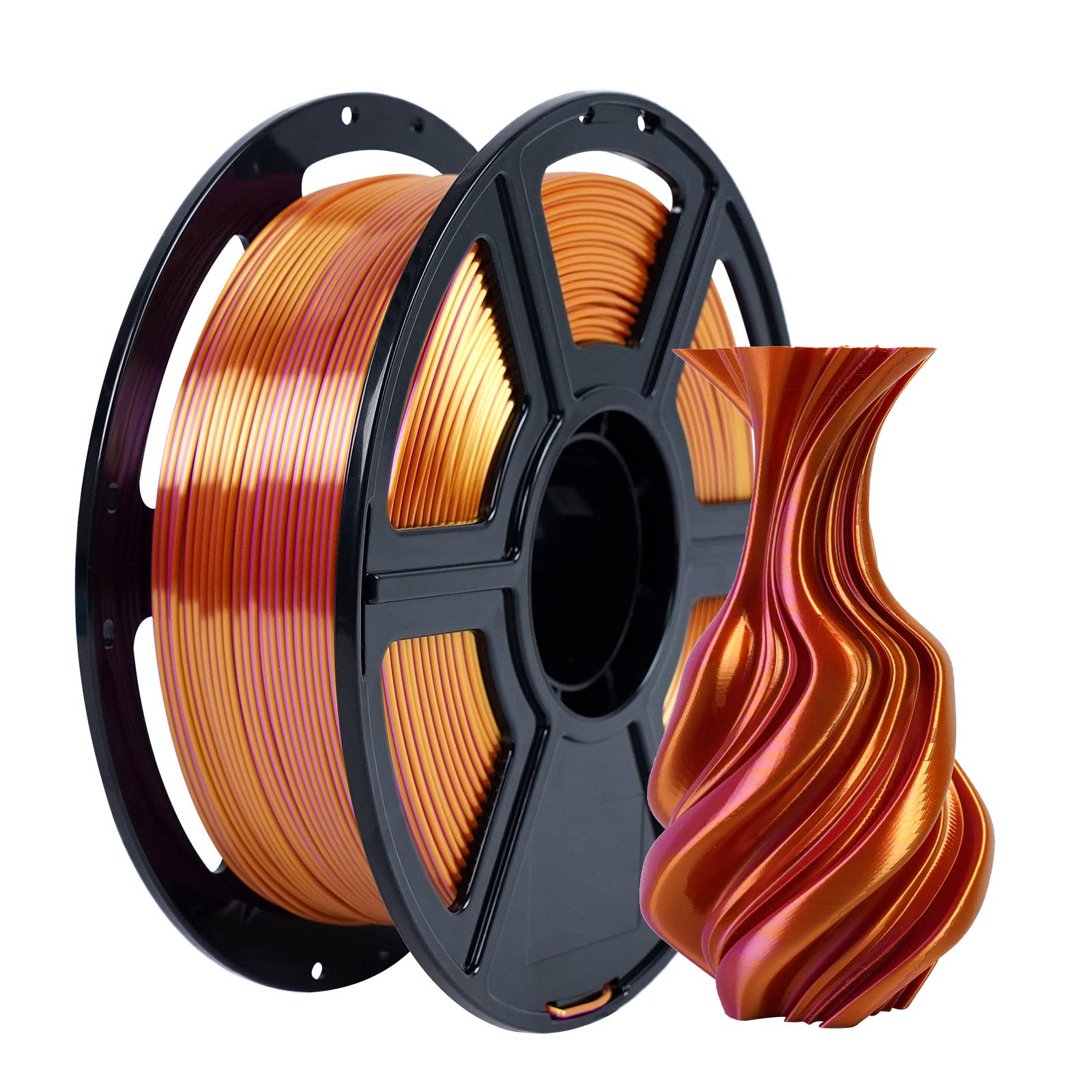 FLASHFORGE Filamento di seta a doppio colore, oro rosa 2 in 1 da 1,75 mm, filamento per stampante 3D 1 kg (2,2 libbre), cambio di colore del PLA di seta