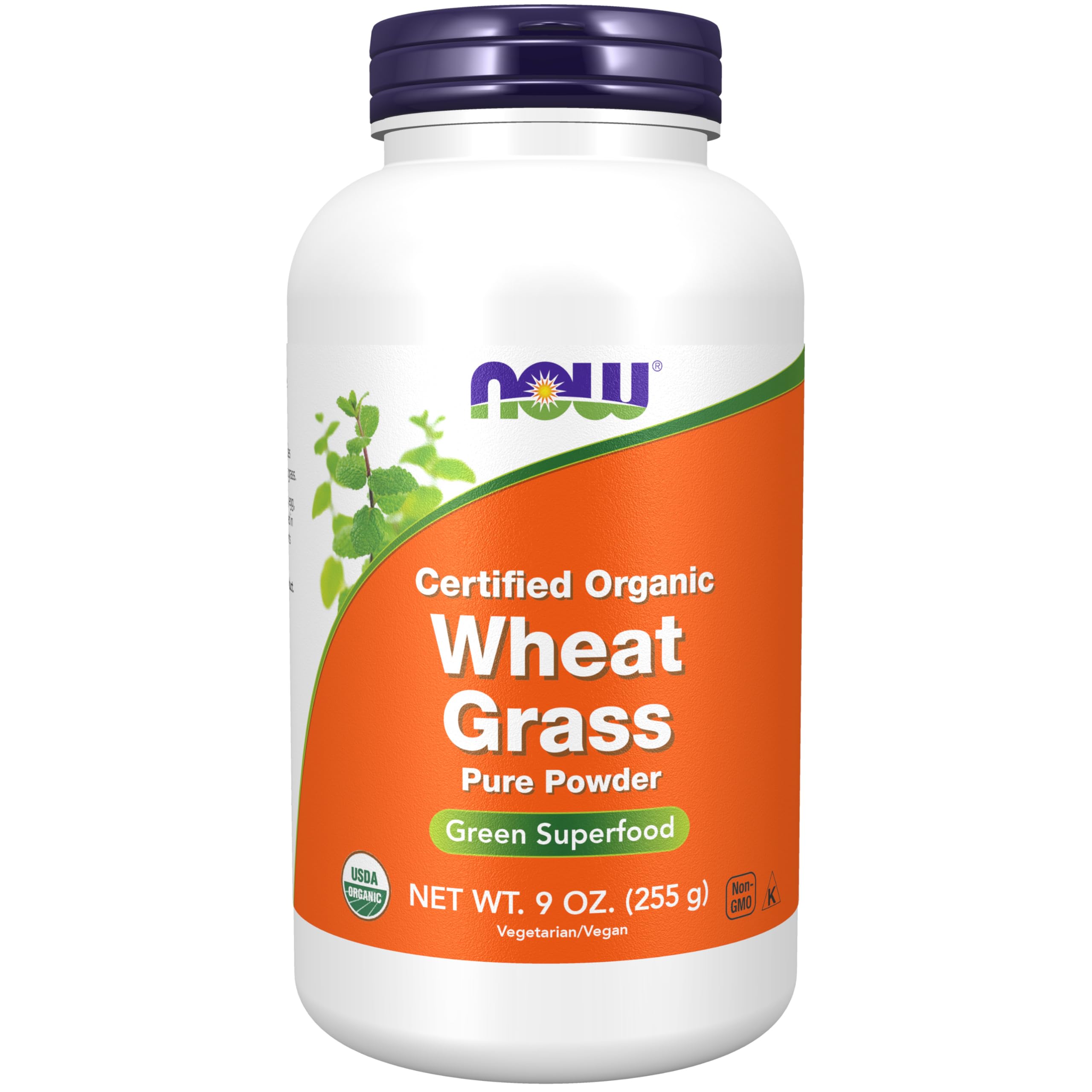 NOW Foods Supplements, Certified Organic and Non-GMO, Wheat Grass Powder, Green Superfood, 9-Ounce