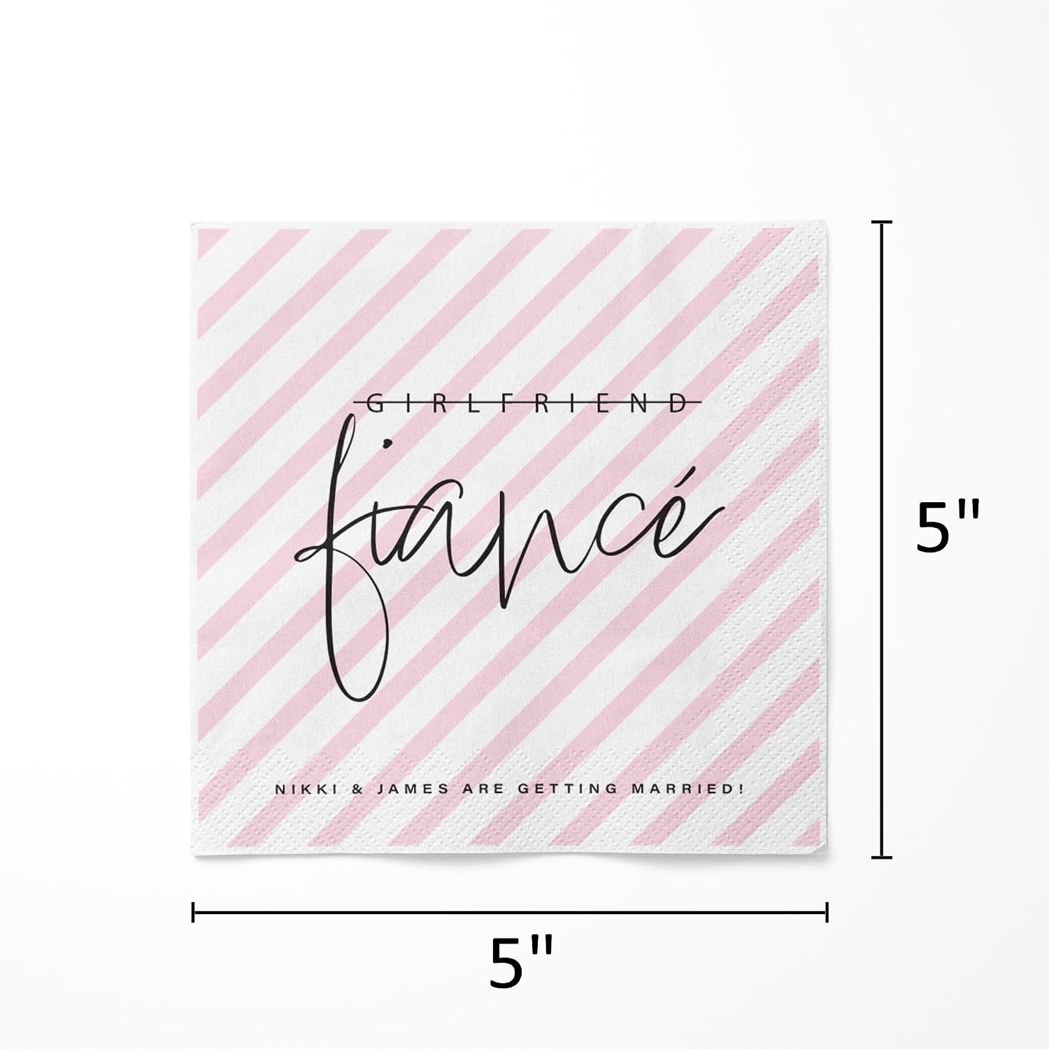 Infusion Custom Engagement Napkins, 5 x 5 Inch, We're Engaged image 4