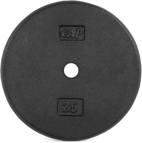 Miniatura 11 de CAP Barbell Placas de peso estándar de hierro fundido de 1 pulgada, individuales y juegos | 1.25-50 libras | Múltiples opciones Gris,Negro, 10