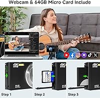 Vista 7 de Cámara digital, cámara digital FHD 4K de 44 MP, zoom digital 16X, cámara digital de punto y disparo con 3 luces de llenado LED, tarjeta SD de 64 GB