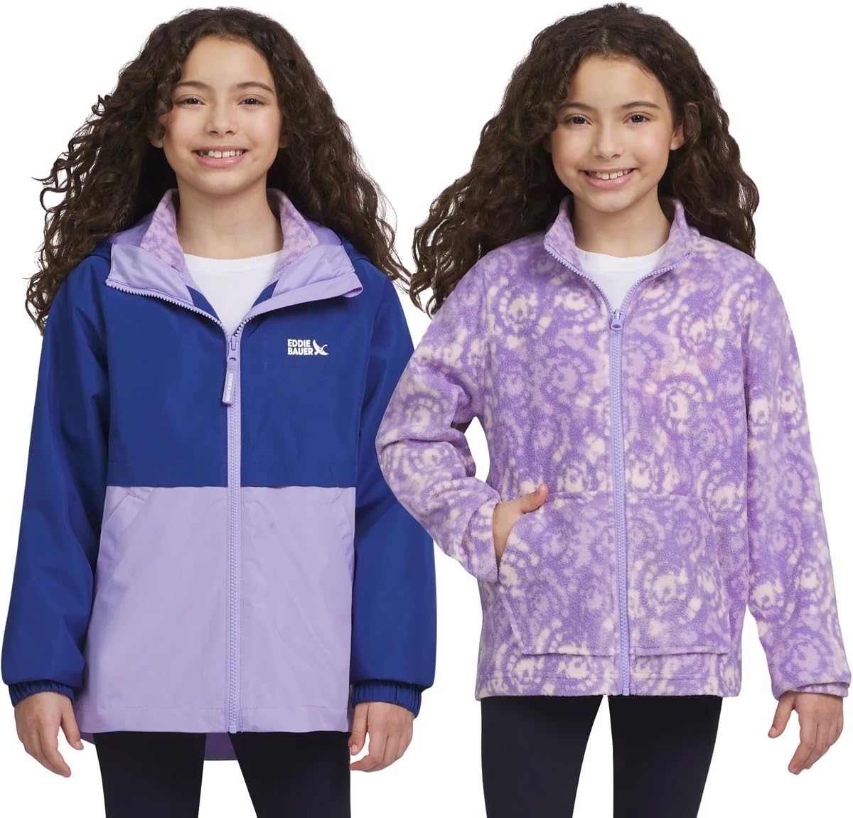 Eddie Bauer Youth Lone Peak 3 in 1 Jacket (US, Alpha, Large, Regular, Violet)