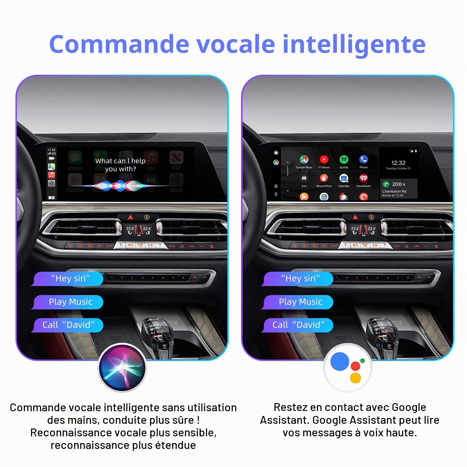 Kit rétrofit Décodeur Carplay sans fil Android Auto pour BMW EVO MGU ID5/6
