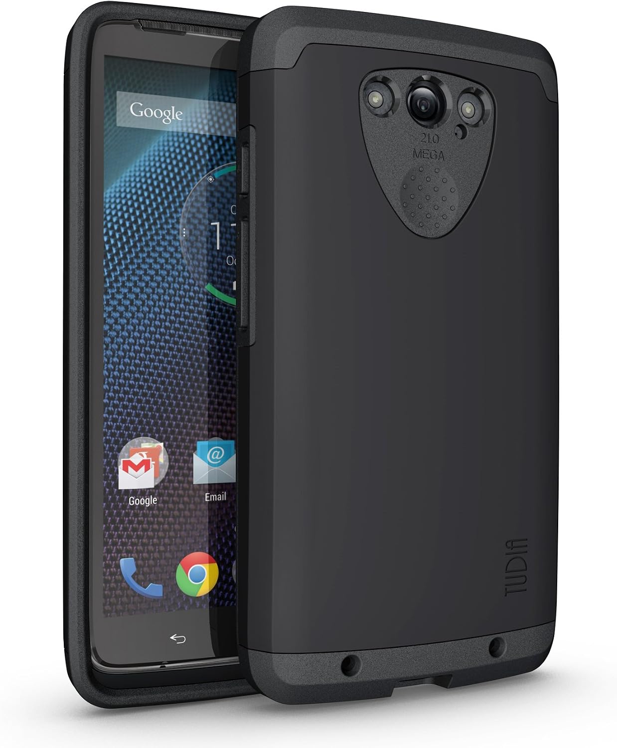 TUDIA Slim-Fit CYGEN Dual Layer Protective Case for Motorola Droid Turbo Ballistic Nylon Version Only (NOT Compatible with Metalized Glass Fiber Version) (Matte Black)