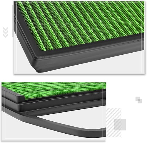 Miniatura 5 de Filtro de aire verde reutilizable lavable de alto flujo compatible con 07-16 BMW 535i 335xi 135i 335is Z4 3.0L
