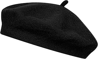 Femmes Classique Francais Laine Chapeau de Béret, Béret en laine pour adulte, Chapeau Béret Français, couleur classique, style vintage pour l'extérieur, Casquette d' Artiste