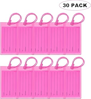 30 Pack Luggage Tags for Suitcases, Airplane Travel Essentials for Flying, International Travel Must Haves, and Luggage Accessories by Sodsay