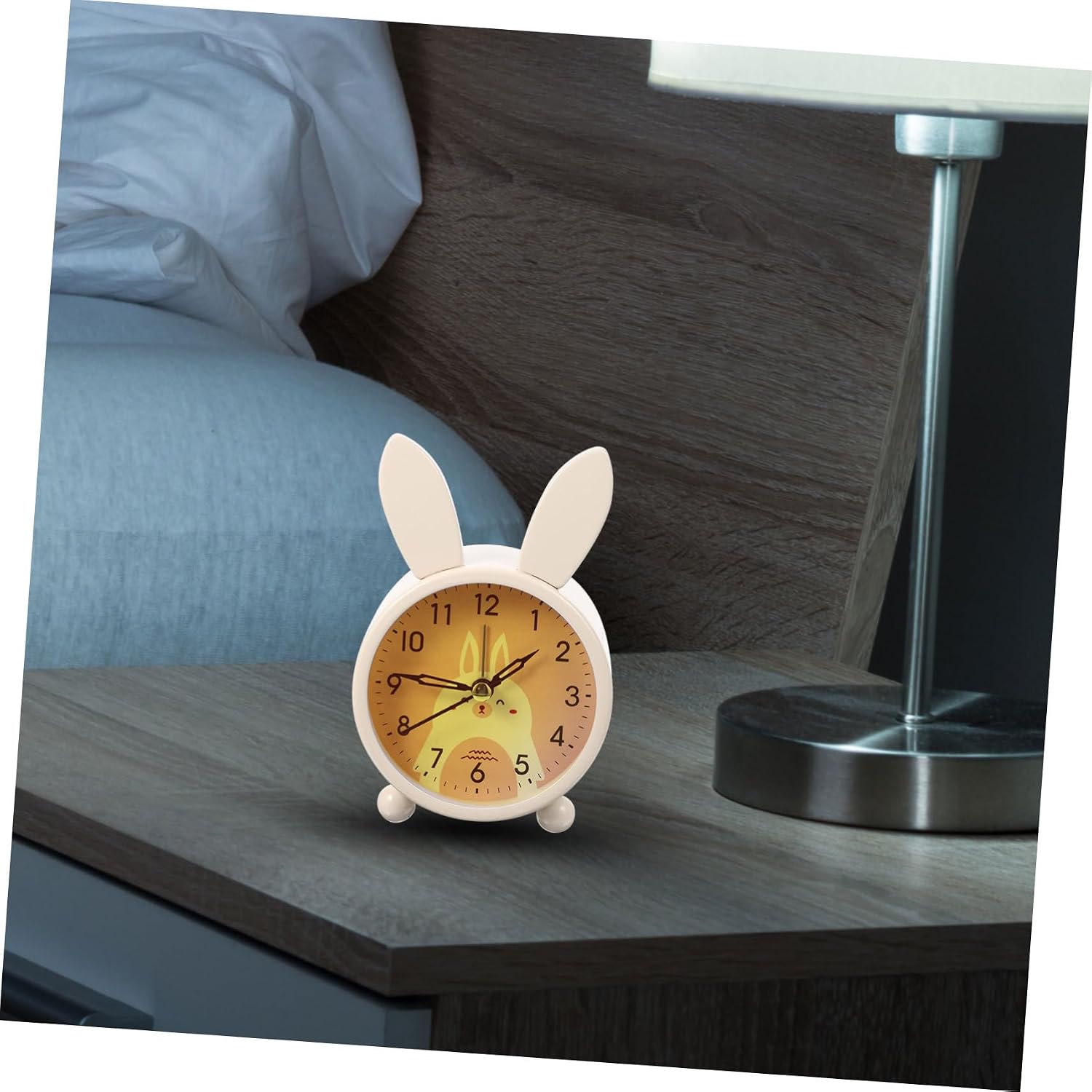 LIFKOME Adorable Cartoon Shape Clock Silent Alarm Clock for Bedroom Cute Bunny Design for Desktop Decoration for Boys and Girls Room and Dormitory