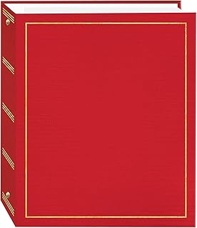 Magnetic Self-Stick 3-Ring Photo Album 100 Pages (50 Sheets), Red