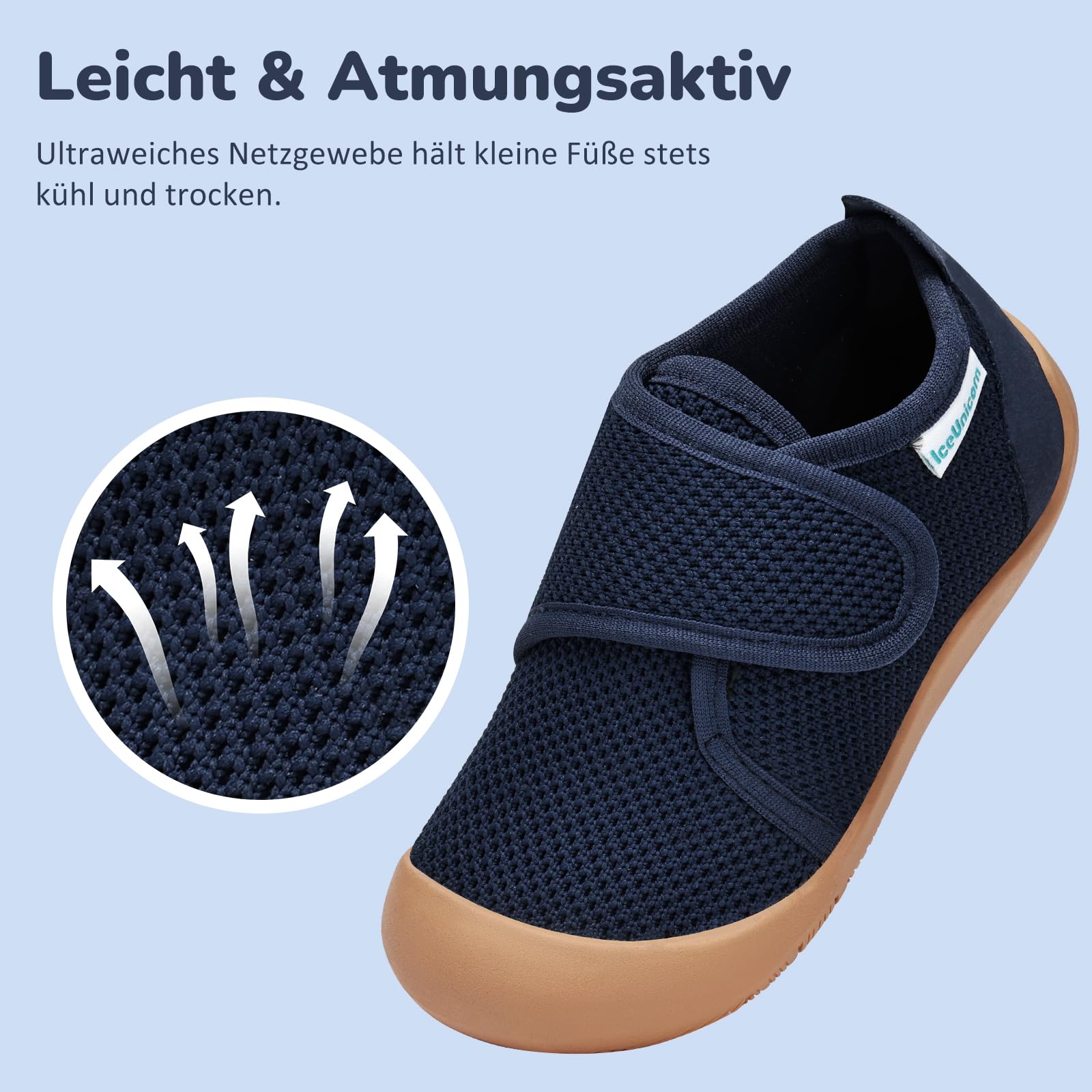 IceUnicorn Hausschuhe Kinder Barfussschuhe Jungen Mädchen Barfußschuhe Lauflernschuhe Hohe Kindergarten Atmungsaktiv