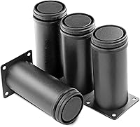 Vista 31 de Patas de metal de 2 pulgadas para muebles, patas ajustables de acero inoxidable, patas de metal negro, patas redondas de gabinete para mesa de café