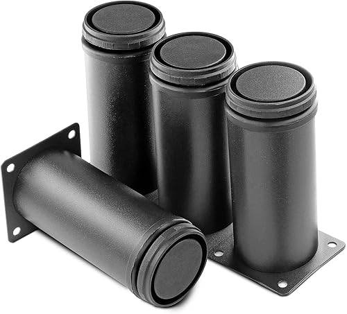 Miniatura 31 de Patas de metal de 2 pulgadas para muebles, patas ajustables de acero inoxidable, patas de metal negro, patas redondas de gabinete para mesa de café