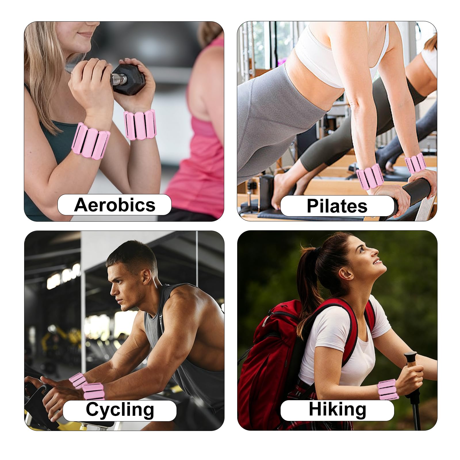 Zorplex 2 Pezzi Pesi da Polso, Pesi da Caviglia Regolabili (0,45 kg ciascuno), Bracciali Fitness Portatili per Camminata, Jogging, Yoga, Pilates, Aerobica ed Esercizi in Palestra