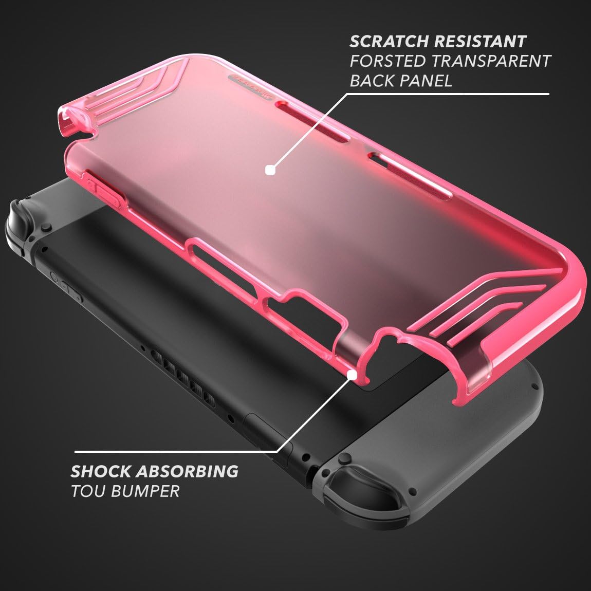 Mumba case for Switch, [Slimfit Series] Premium Slim Clear Hybrid Protective Case for Switch 2017 Release (Pink)