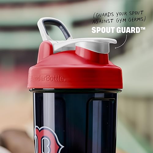Miniatura 3 de BlenderBottle Shaker Bottle Pro Series perfecta para batidos de proteínas y antes del entrenamiento, 28 onzas, rojoazul (Boston Red Sox)