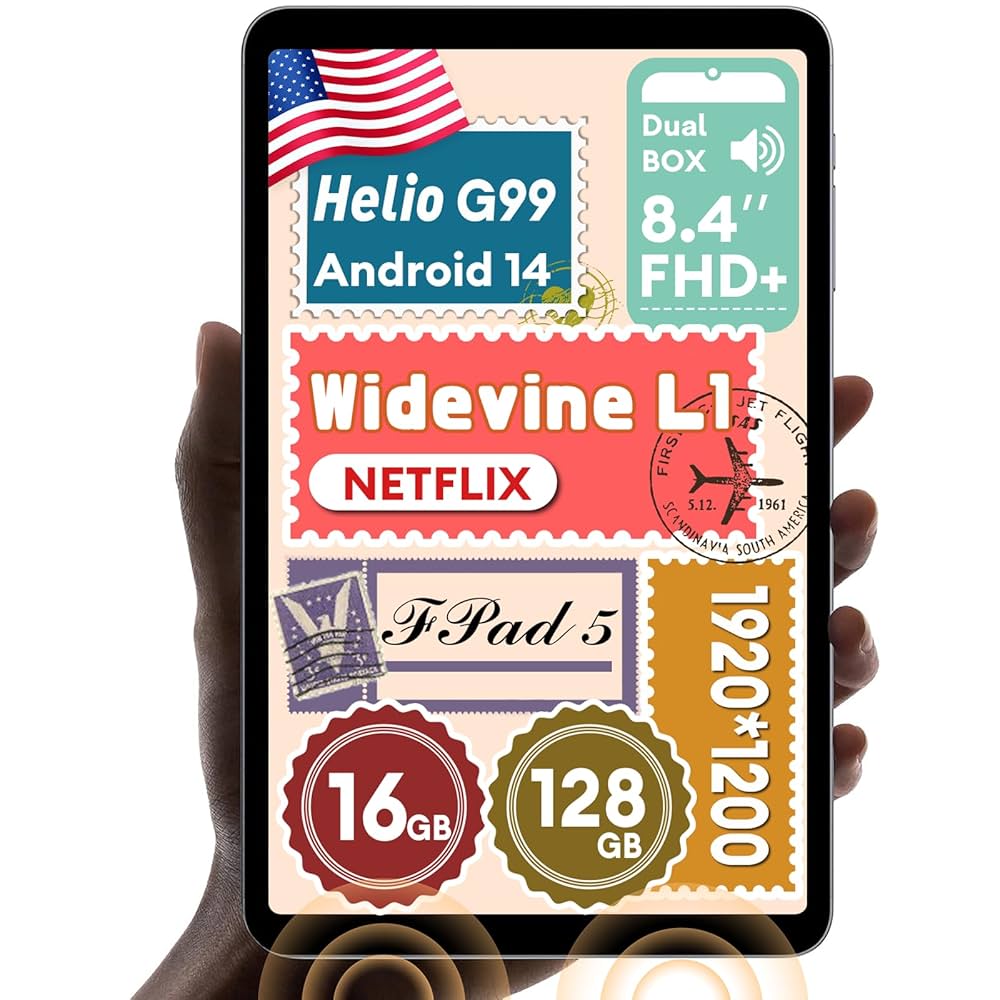 Headwolf Tablet para jogos FPad5 Helio G99 Octa Core, tela FHD de