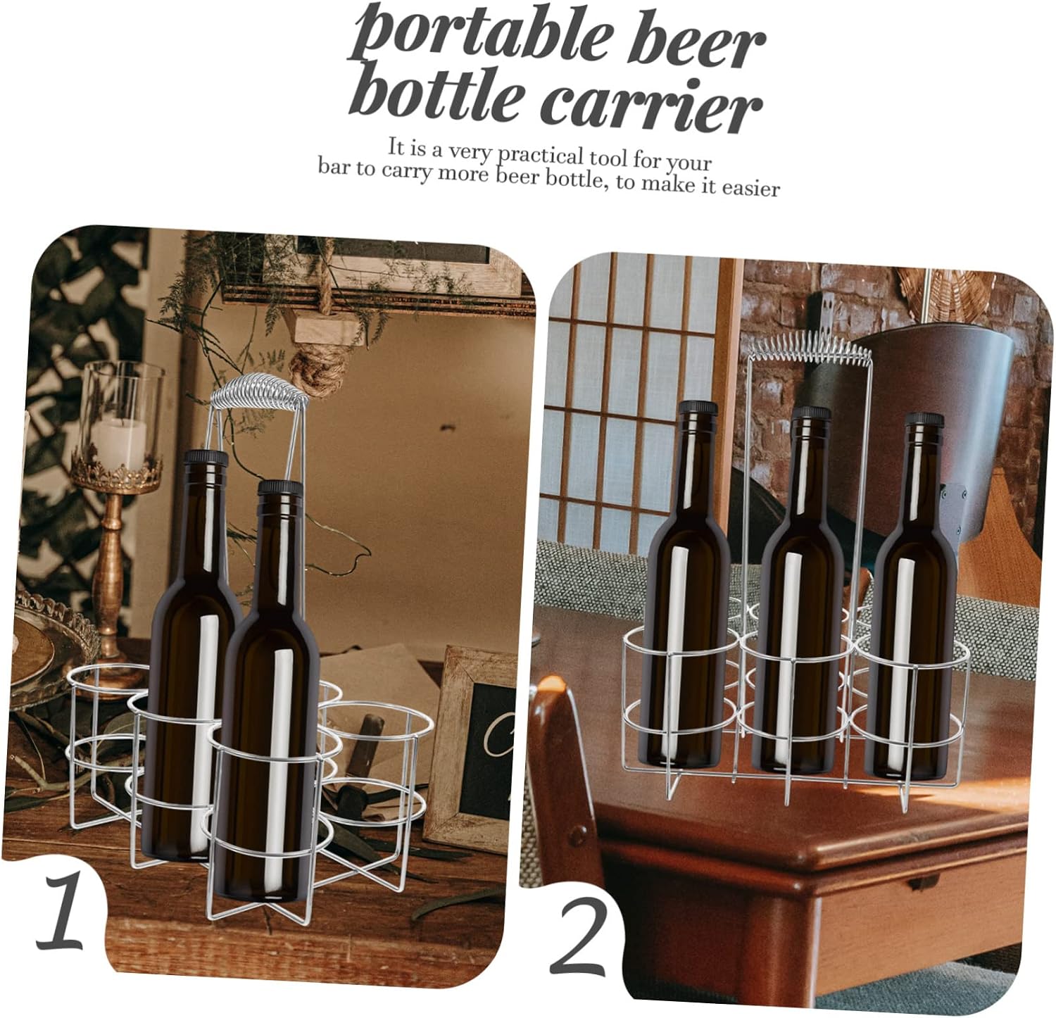 Garneck 1pc Portable Metal Beer Carrier Sturdy Handle for Picnics Parties and Everyday Use Versatile Beer Bottle Rack for Easy Storage and Transport Large Capacity for Lovers