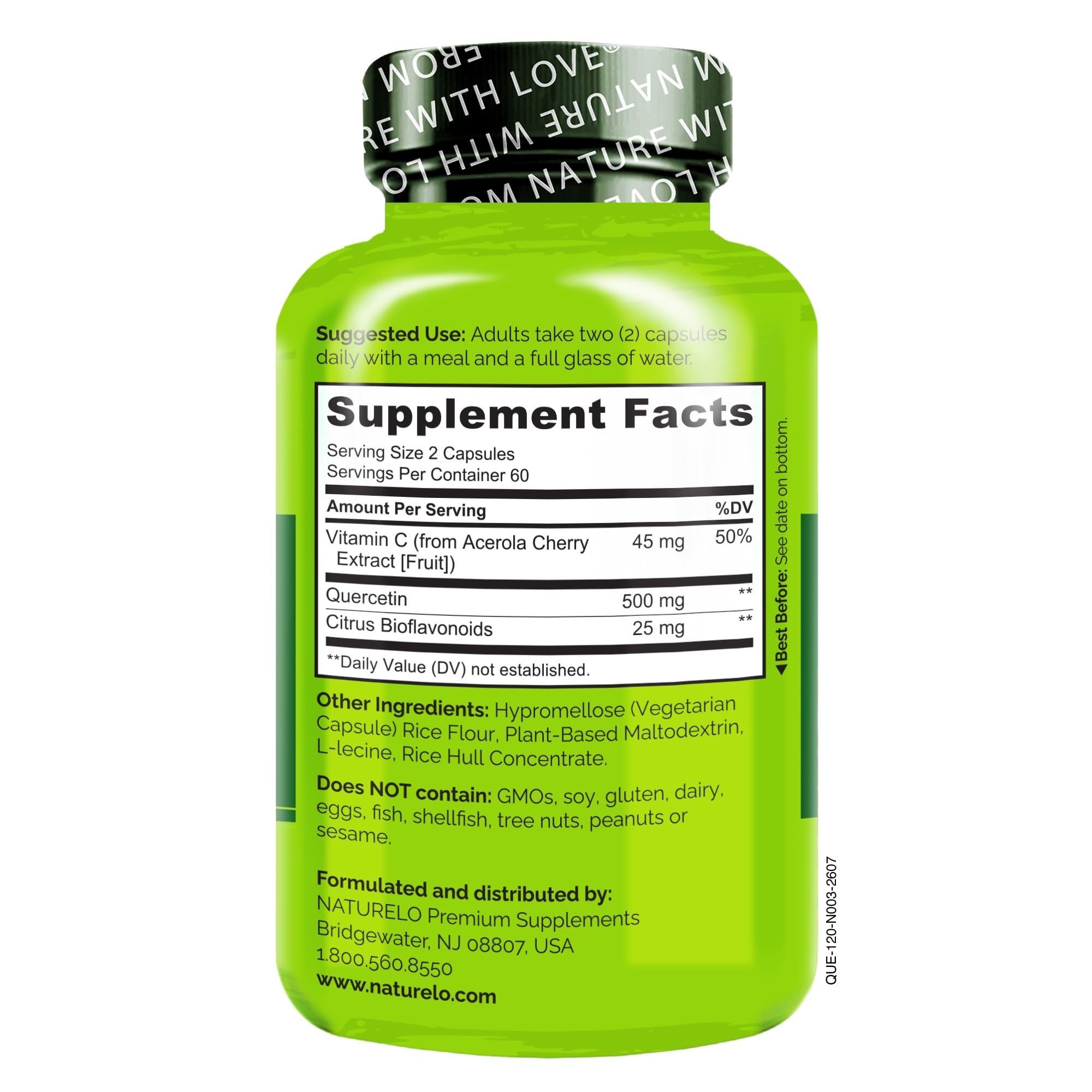 NATURELO Quercetin Citrus Bioflavonoid Complex - 120 Vegetarian Capsules — Amazon image 3