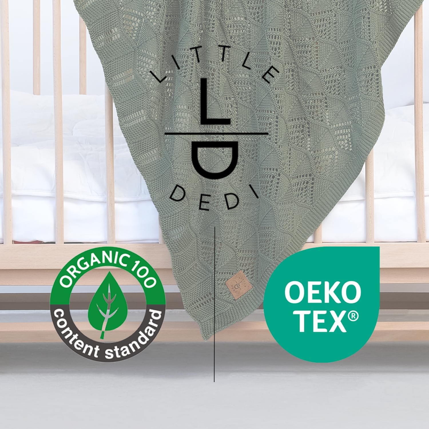 Hypoallergenic Baby Blanket - 30x40 Inches Pepper Green, Oeko-TEX® Certified, Thermal-Regulating, Silky Soft Knit for Girls & Boys - Swaddle, Toddler, or Receiving Blanket