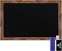 HBCY Creations Rustic Magnetic Chalkboard 24x36 Inch Torched Brown - Large Wall Mounted Decor Sign with Chalk & Eraser