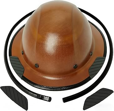 Aolamegs UPGRADED Hard Hat Brim Guard with Enhanced Non-Slip Pad,Steel Core Reinforced Edge Protector for Carbon Fiber/Fiberglass Full Brim Helmets,Heavy Duty Rubber Edge Trim to Secure Handling,Black
