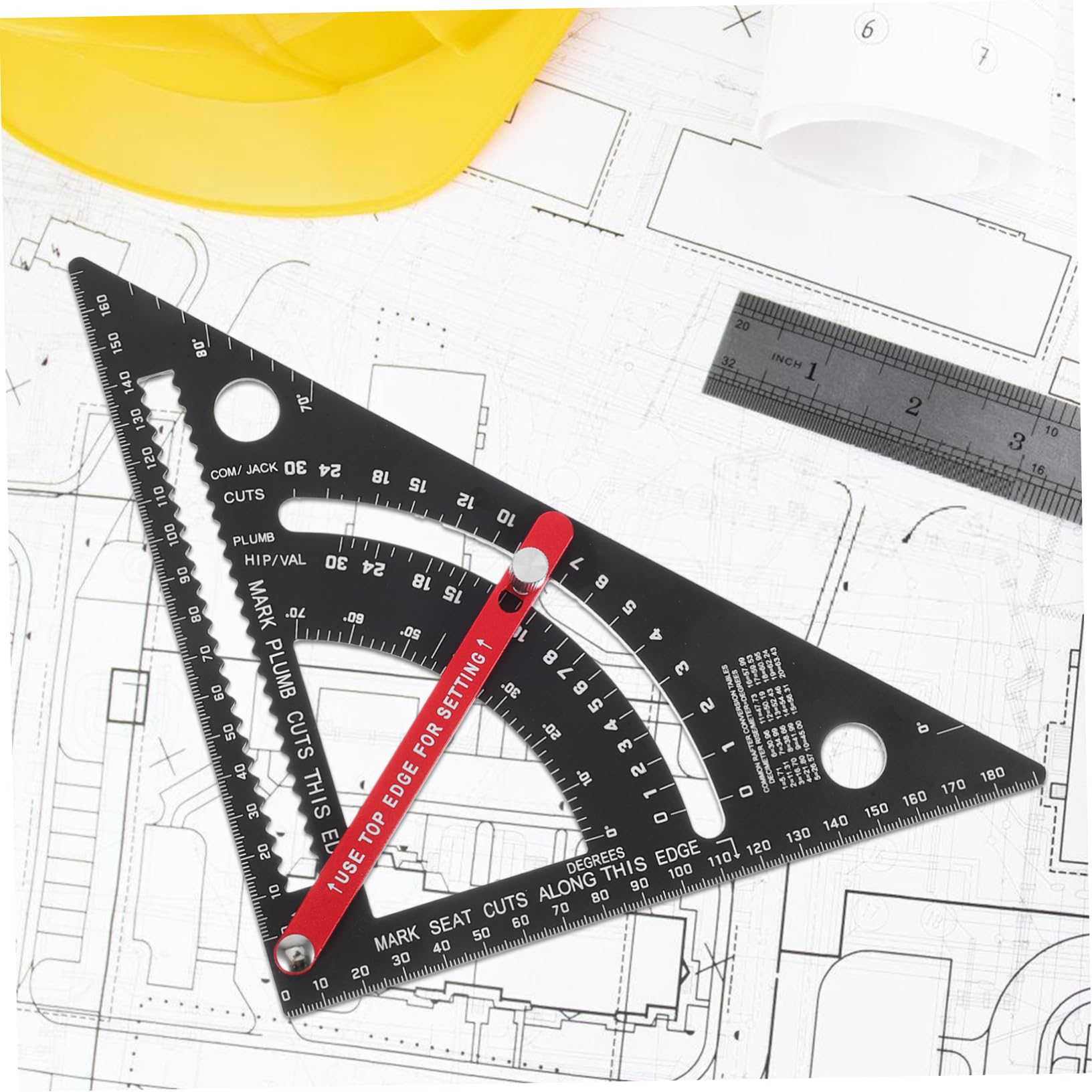 Tofficu Squadra Da Carpentiere Regolabile Alluminio Righello Con Marcatura Per Misurazioni Angolari Precise Strumenti Per Lavorazione Carpenteria