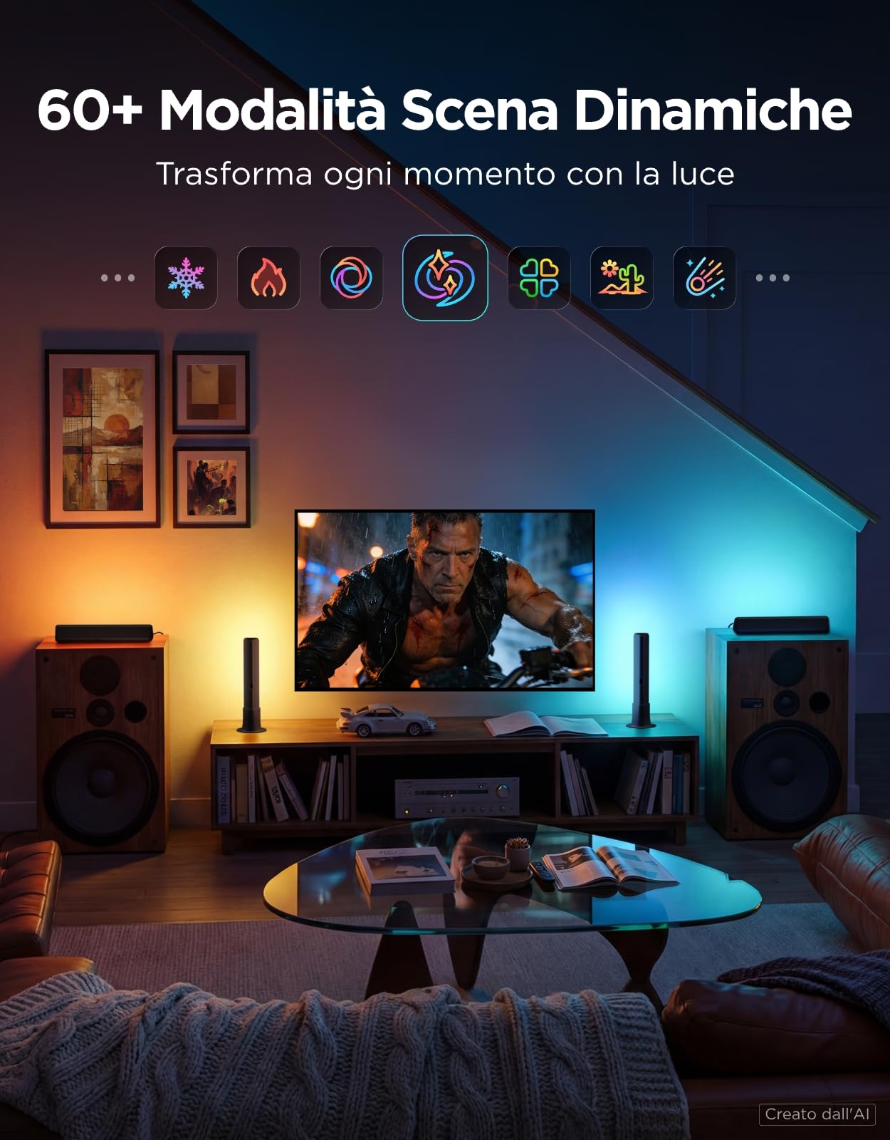 Govee Barre Luminose a LED Intelligenti, Retroilluminazione RGBICWW per TV
