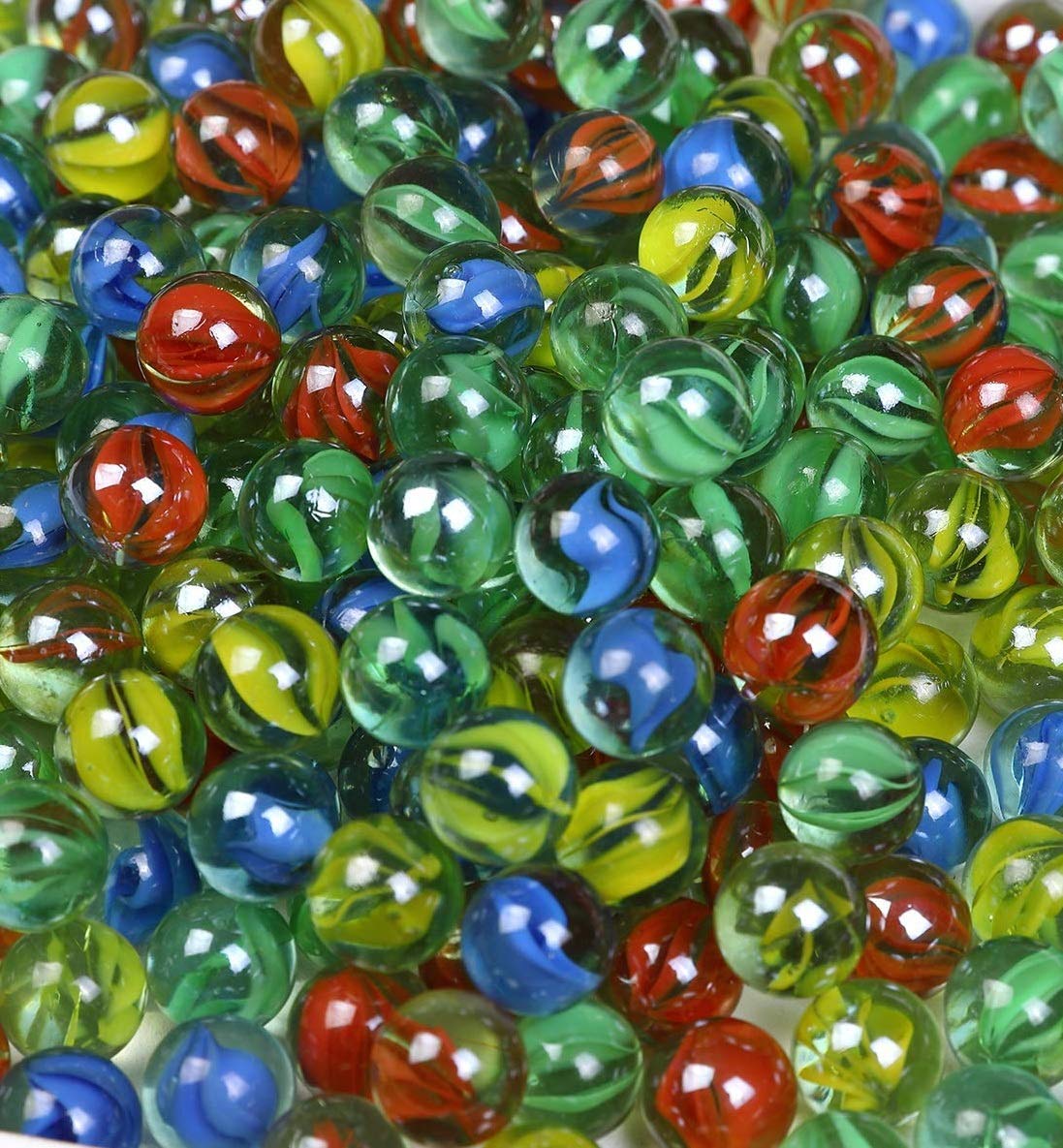 generic 100 Marbles Round Attractive Multi Color 100 Pieces of Marbles for Outdoor, Indoor Playing, for Decoration and Children School Project [ goti kanche ]-picture-25