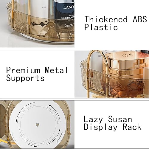 Miniatura 5 de ZHIAI Organizador de maquillaje giratorio de 360, estante giratorio de maquillaje para baño, gran capacidad, almacenamiento de cosméticos, estante
