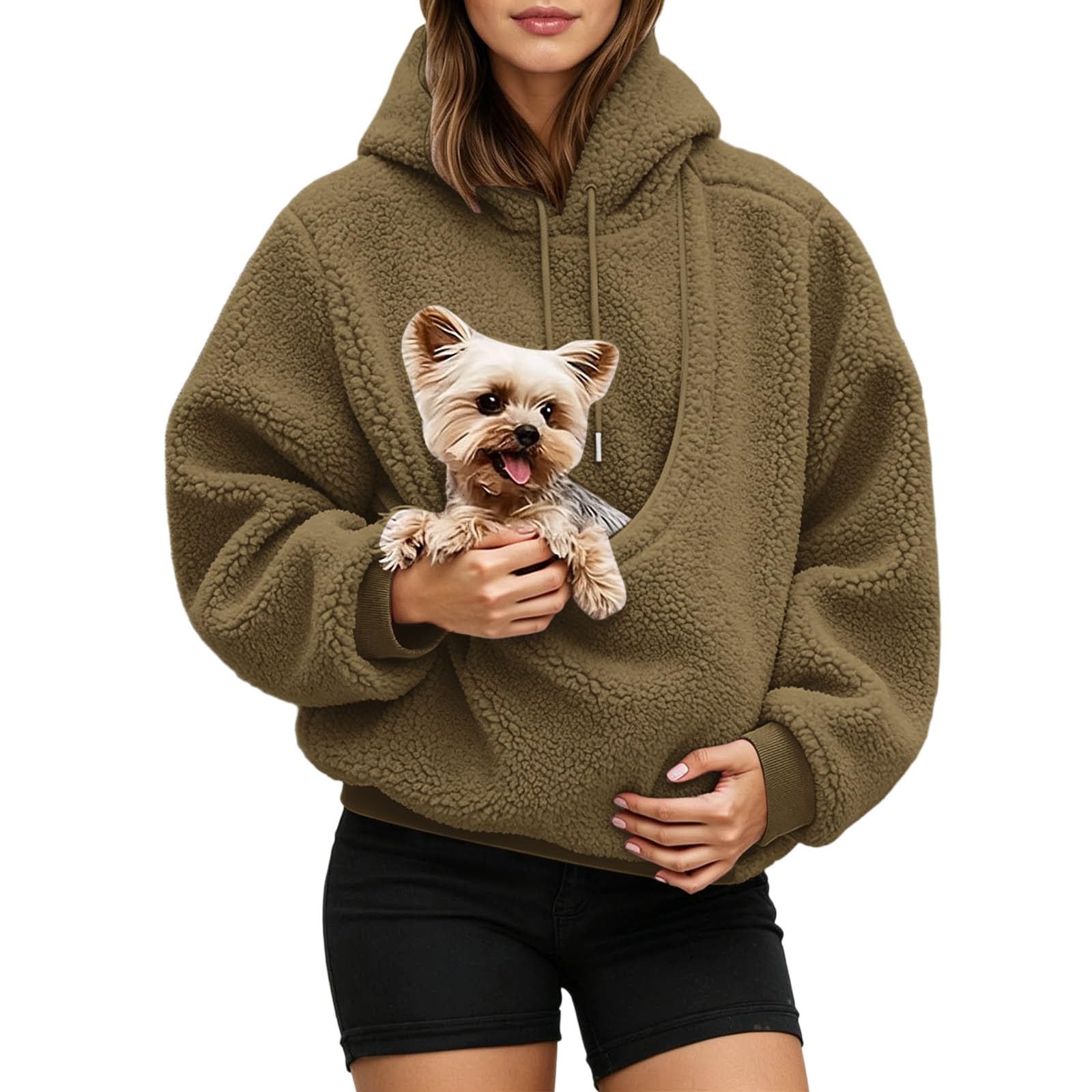 Pet Pouch Hoodie Oversized Pullover for Cats and Small Dogs
